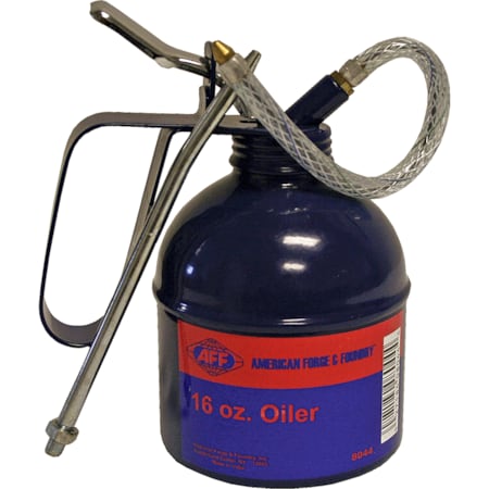 American Forge & Foundry Lubrication Oil Can, 16 oz, Lever Grip, Straight and Flexible 4 in Spouts 8044